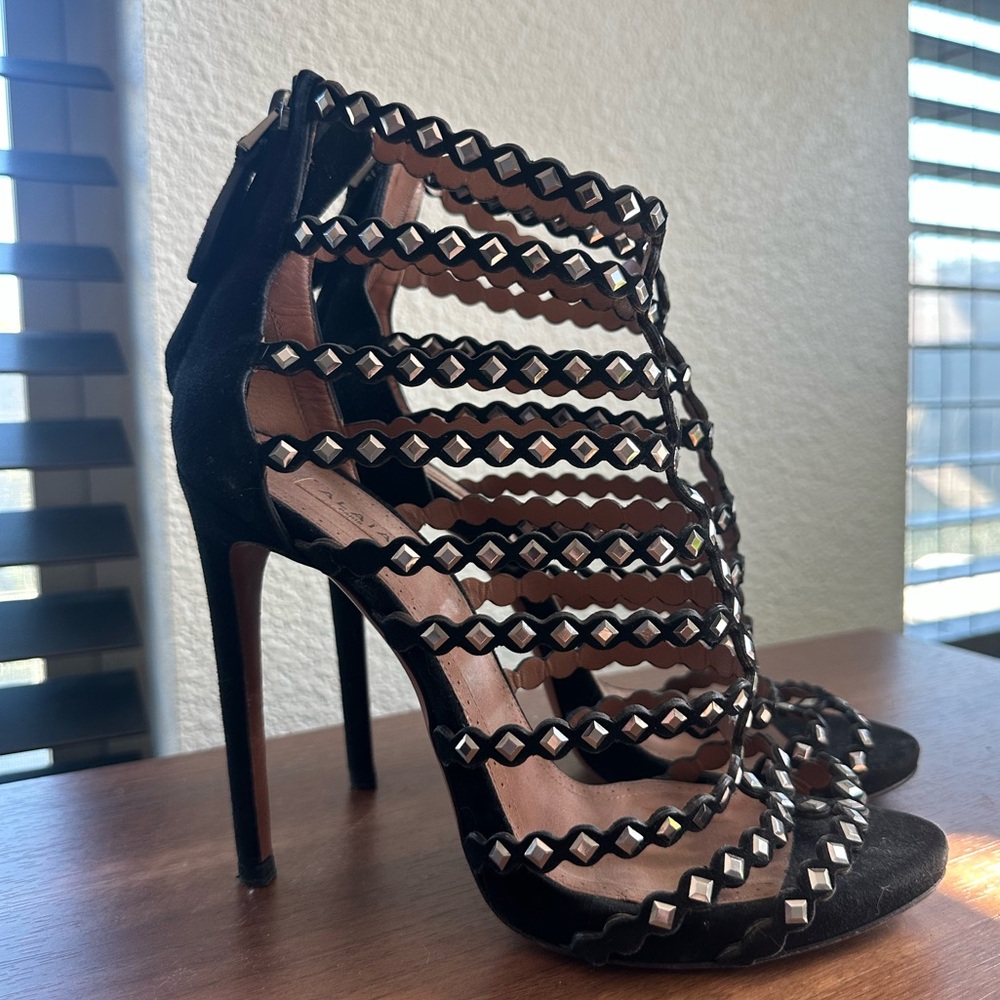Black Strappy High Heels